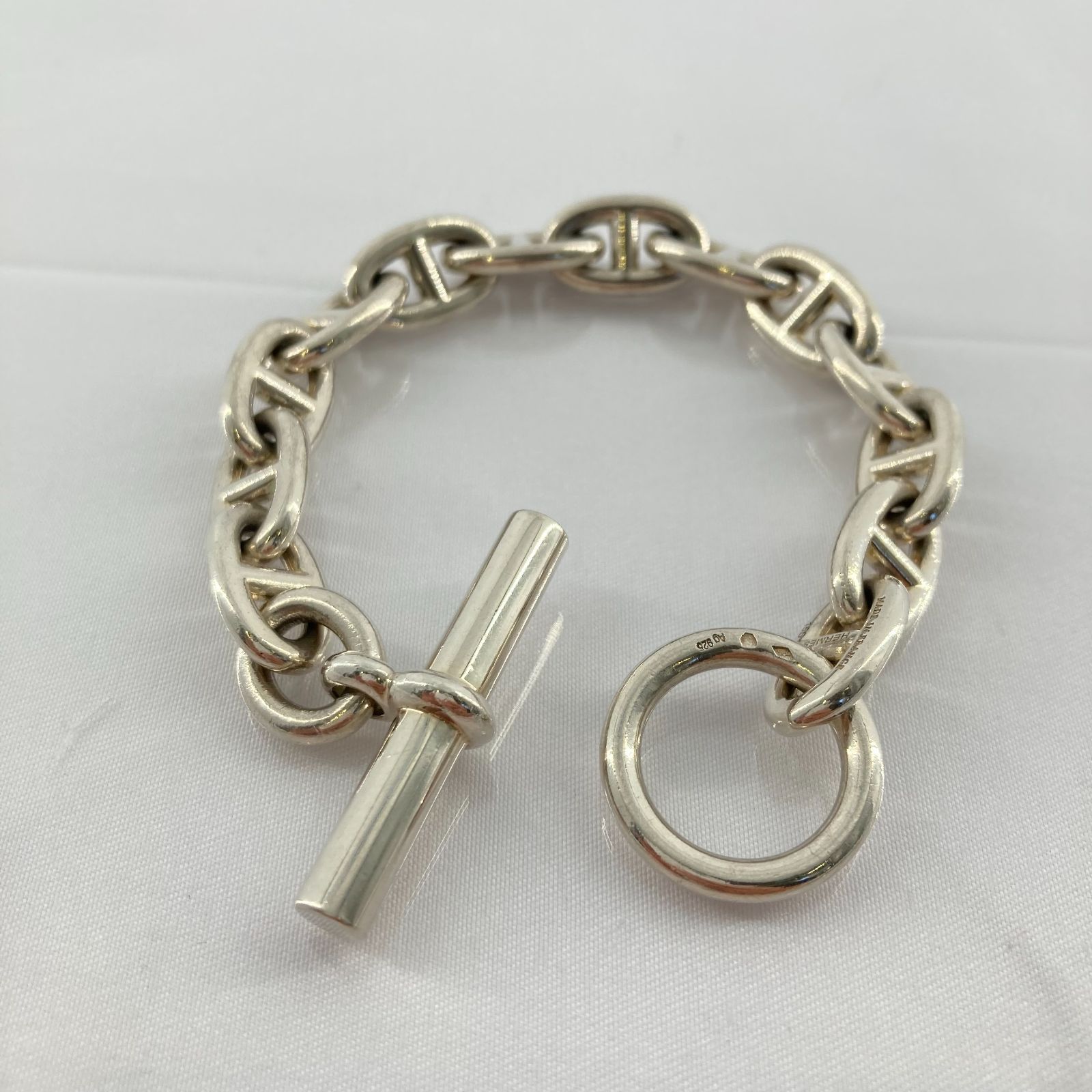 【中古】HERMES(エルメス)　シェーヌダンクル　MM　13コマ　ブレスレット　Ag925　49.6g　シルバー｜U-GLAM（ユーグラム）