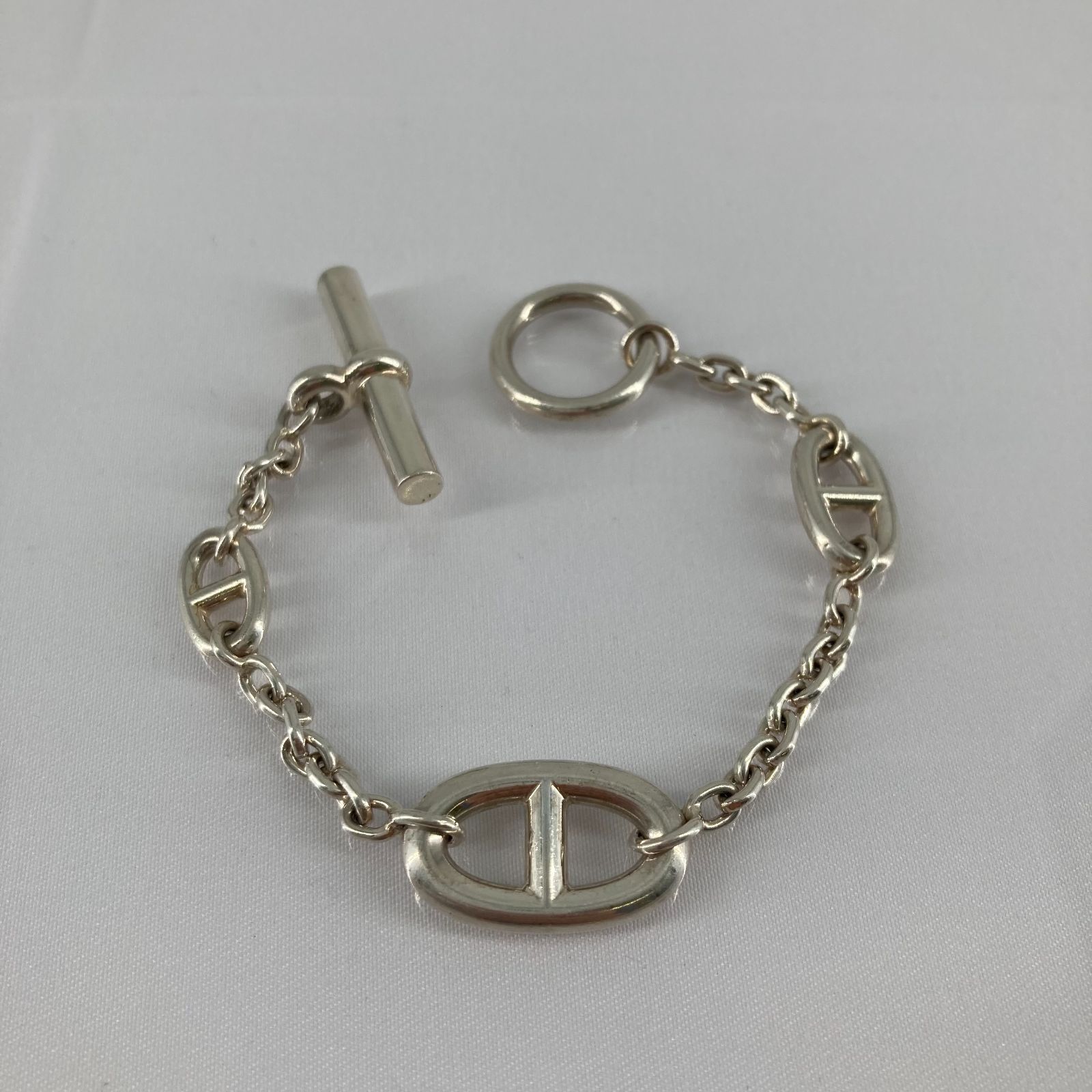 【中古】HERMES(エルメス)　ファランドール　シェーヌダンクル　アルジャンテ　ブレスレット　Ag925　サイズST　シルバー｜U-GLAM（ユーグラム）