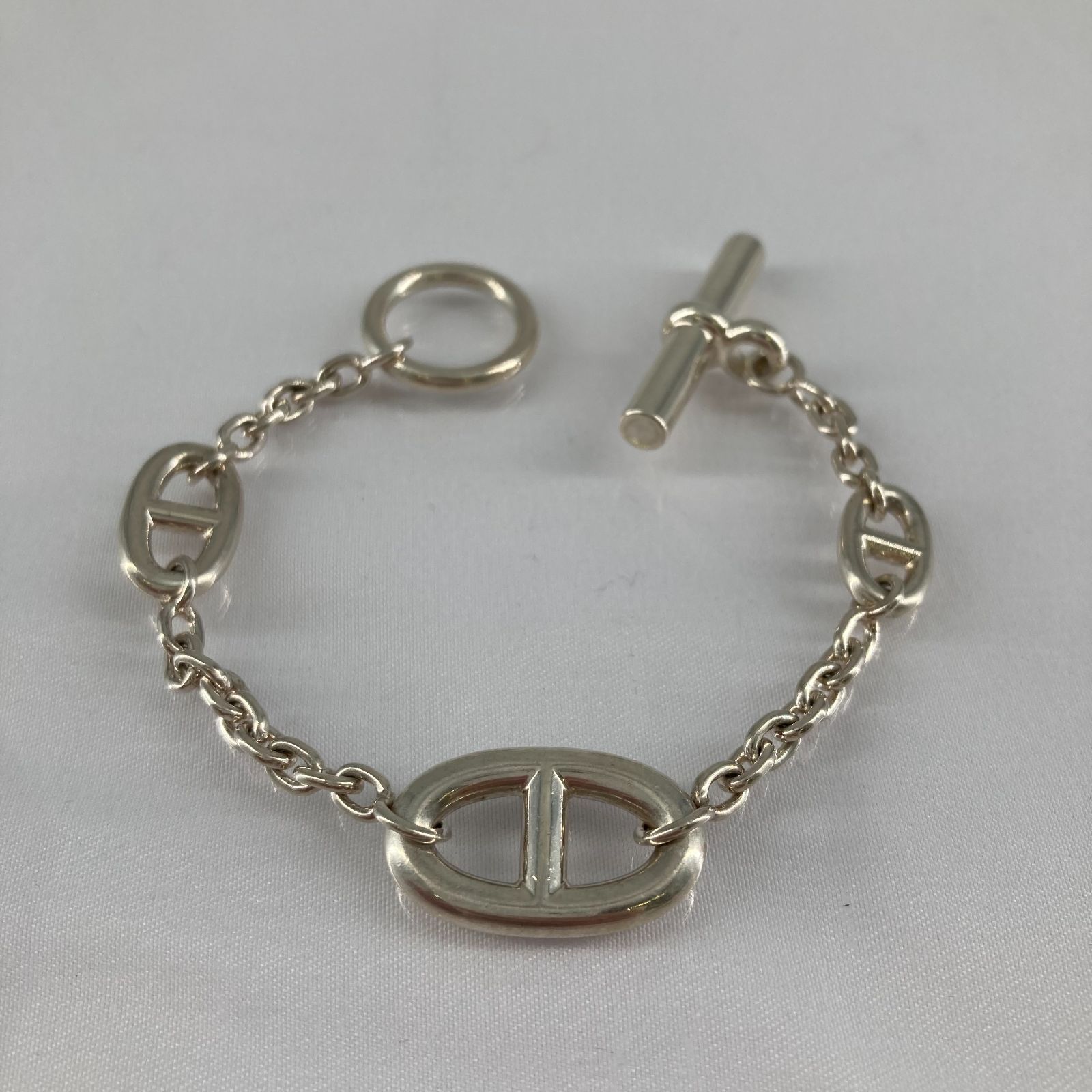 【中古】HERMES(エルメス)　シェーヌダンクルファランドール　アルジャンテブレスレット　Ag925　サイズST　シルバー｜U-GLAM（ユーグラム） 75,604円