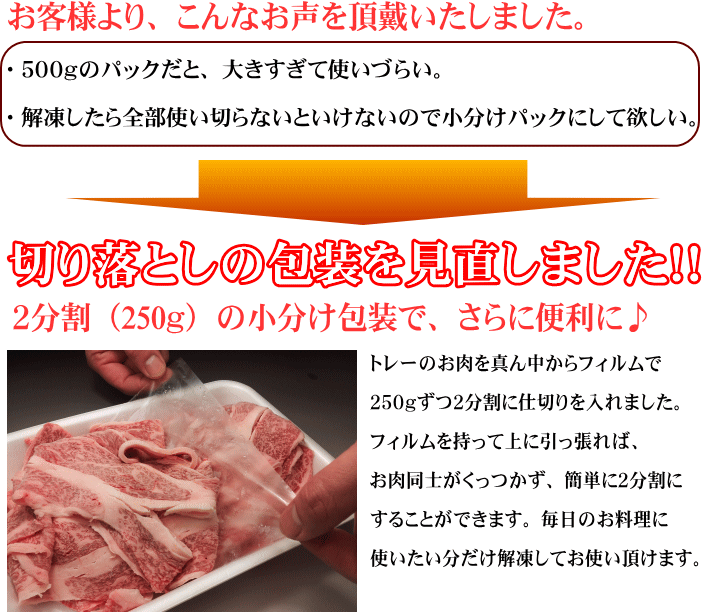 810円 人気の定番 羽後和牛切り落とし ５００ｇ