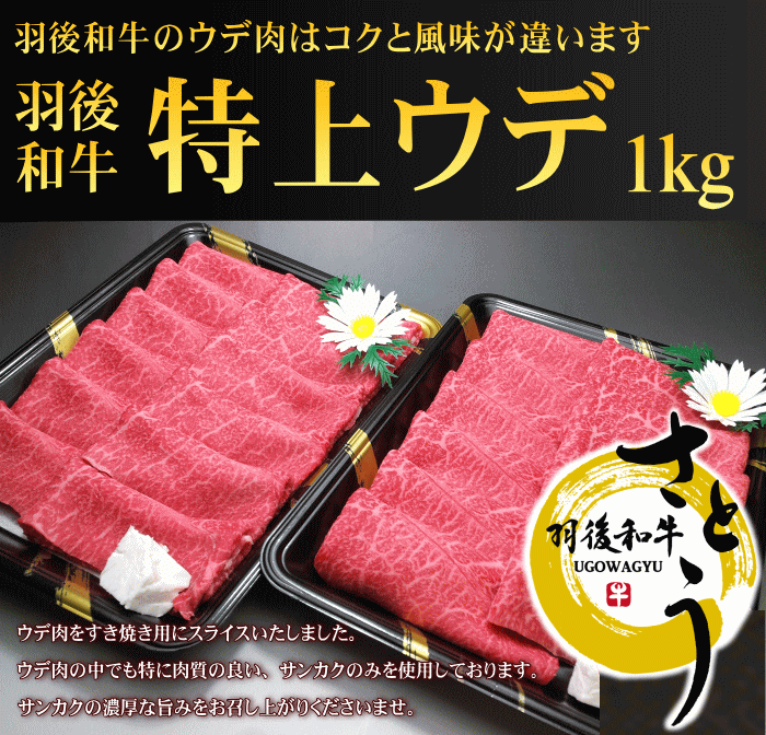 楽天市場】秋田県産羽後和牛 霜降りモモすき焼き用 1kg 秋田牛羽後牛