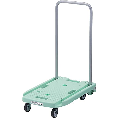 TRUSCO(トラスコ) 樹脂台車 こまわり君 省音G車輪 600×390 グリーン MP-6039N2-GN 折りたたみ 軽量 静か 静音 4,343円