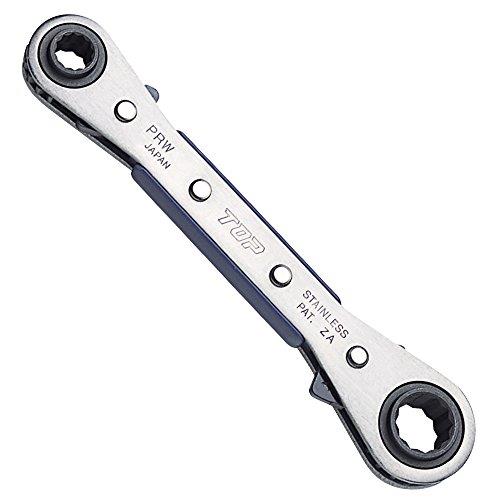 工業 (TOP) 4サイズ板ラチェットレンチ 19x21mm 22x24mm 20°送り 12角 ステンレス製 PRW-7 燕三条 日本製