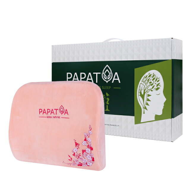 PAPATYA P13 天然ラテックス腰枕 タイ産 天然ラテックス93% 腰痛解消 緩和 腰痛症改善 腰当てクッション 背もたれ 姿勢矯正 仕事 在宅ワーク テレワーク デスクワーク 車内 運転 人間工学設計 肌なじみ ビロード 汗取り 清潔湿気取り 大自然の癒し 自然回帰 エコライフ