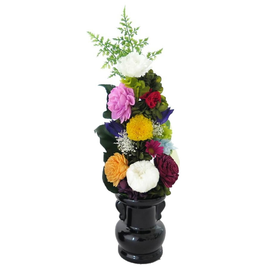 花 プリザーブドフラワー お供え用 仏花 花器付 Lサイズy