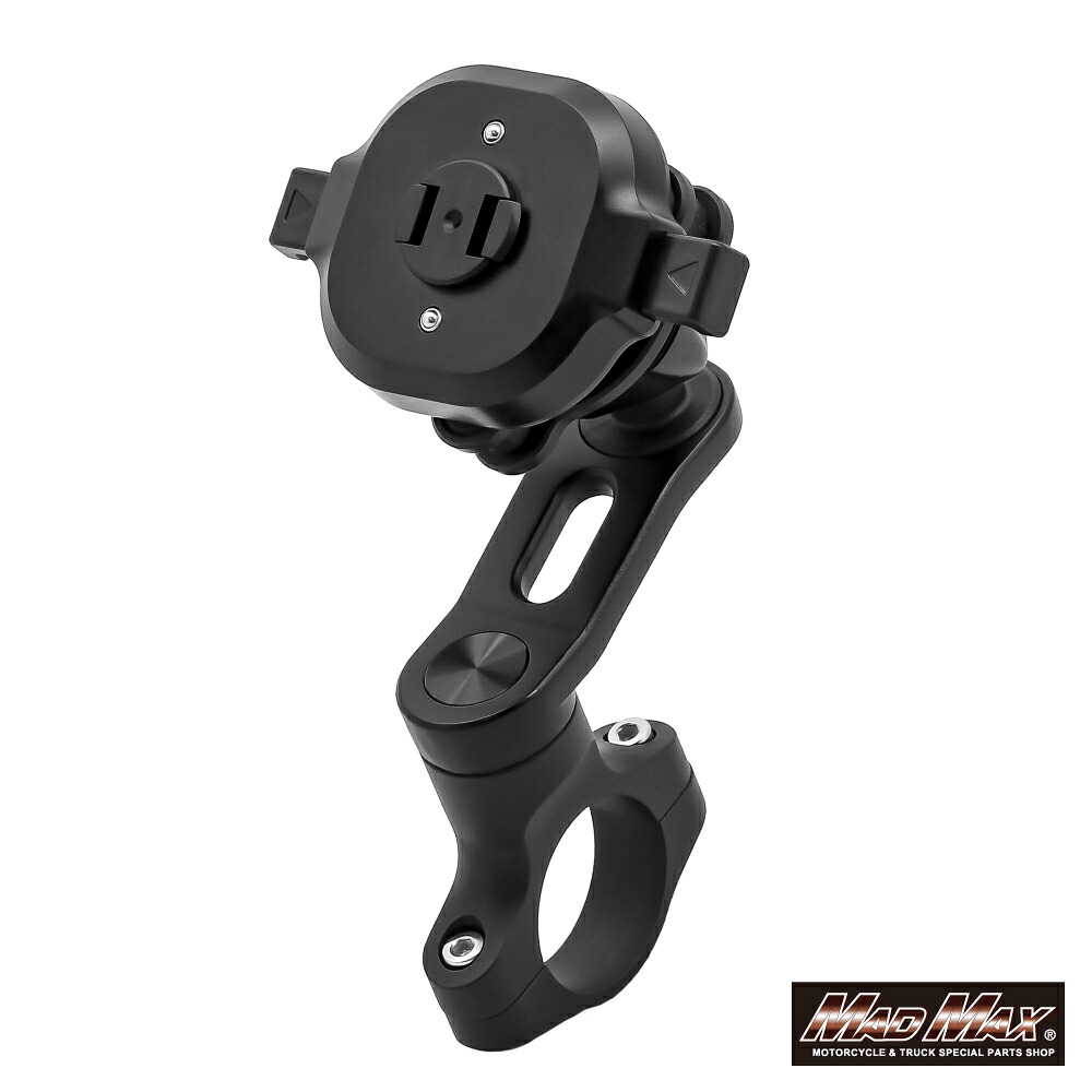 【送料無料】MADMAX バイク用スマホホルダー Easy Snap MB5 ワンタッチホルダー 衝撃吸収ダンパー付き (MM50-Q1S-MB05) マッドマックス 代引不可 スマートフォンホルダー 携帯ホルダー バイクホルダー スマホマウント、振動吸収 二輪 ナビホルダー スマホケース 落下防止
