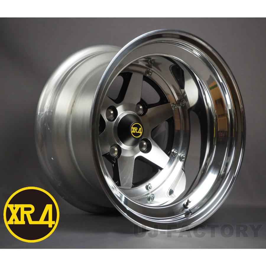 ★鍛造リム リアル 3ピースバージョン ロンシャン XR-4 15インチ 10.0J (10J × 15) -40 114.3-4H★ブラックポリッシュ x2本（要在庫確認） アルミ ホイール 鍛造ホイール