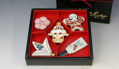 楽天市場】箸置き 陶器 十二支 桐箱入り 六兵衛窯 12種類セット 子 丑