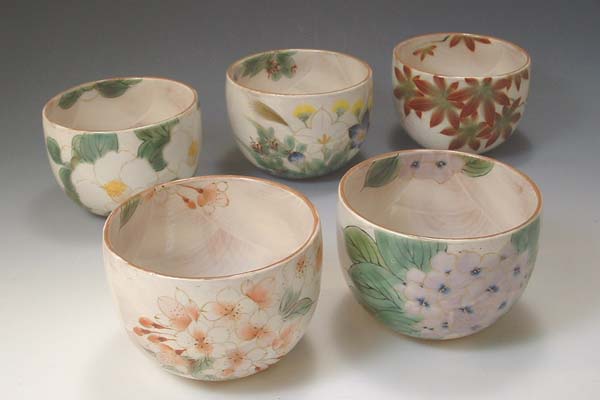 楽天市場】鉢 京焼 清水焼 陶器製 日本製 器 小鉢揃 5客 花の四季 は