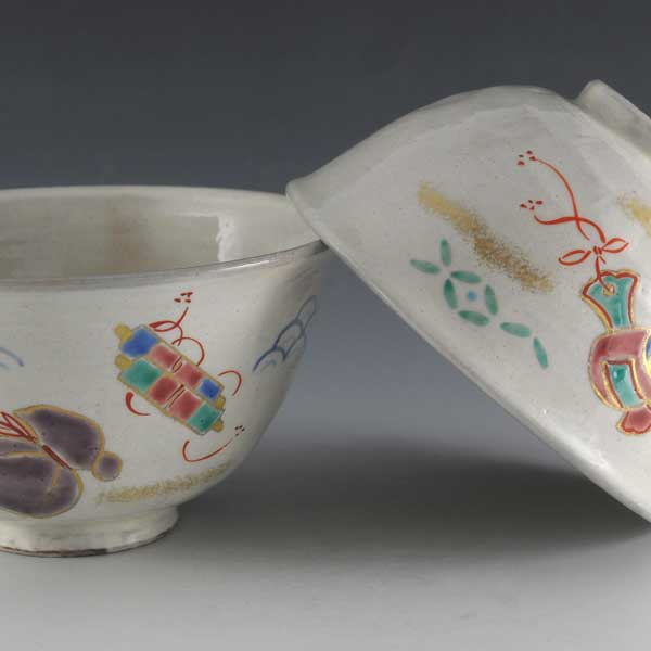 ご飯茶碗 夫婦茶碗 セット ペア 飯碗 京焼 清水焼 陶器製 日本製 器 夫婦茶碗 組飯碗 2客セット 紙箱入り ご飯茶碗 粉引宝紋(こびきたからもん) おしゃれ 高級 プレゼント 人気 和食器