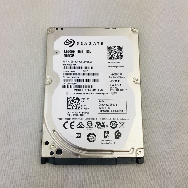 美品 SEAGATE ノート用HDD 2.5inch ST500LM021 500GB 7mm 管理