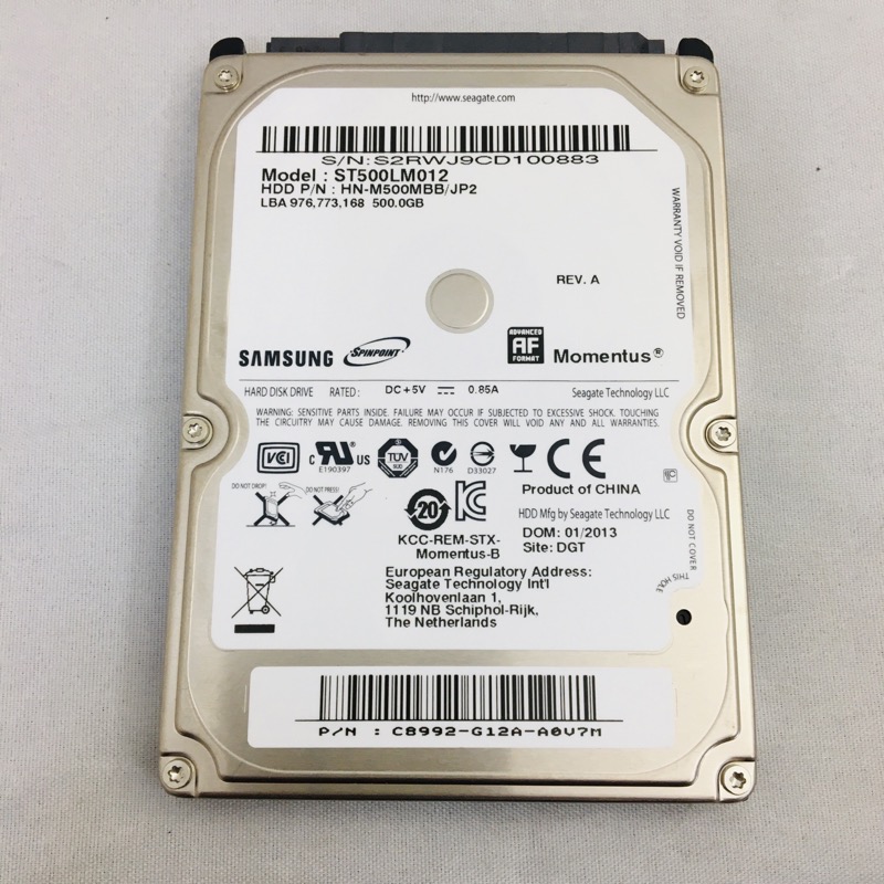 SAMSUNG ハードディスク SATA 2.5inch 500GB 5400RPM 9.5mm ST500LM012 贈呈