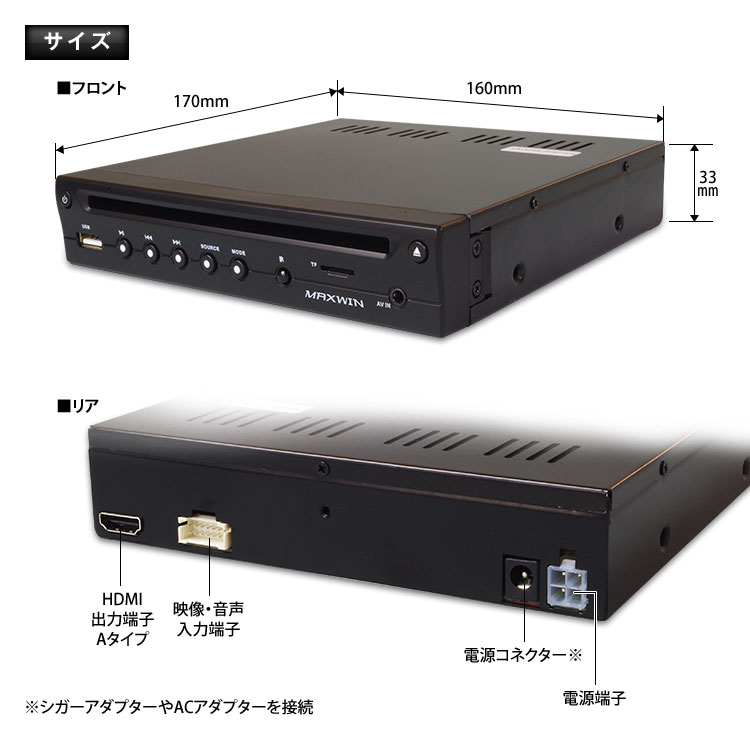 【楽天市場】【5%OFFクーポン発行中】DVDプレーヤー HDMI DVDプレイヤー 薄型 コンパクト ハーフDIN 車載用 CPRM USB