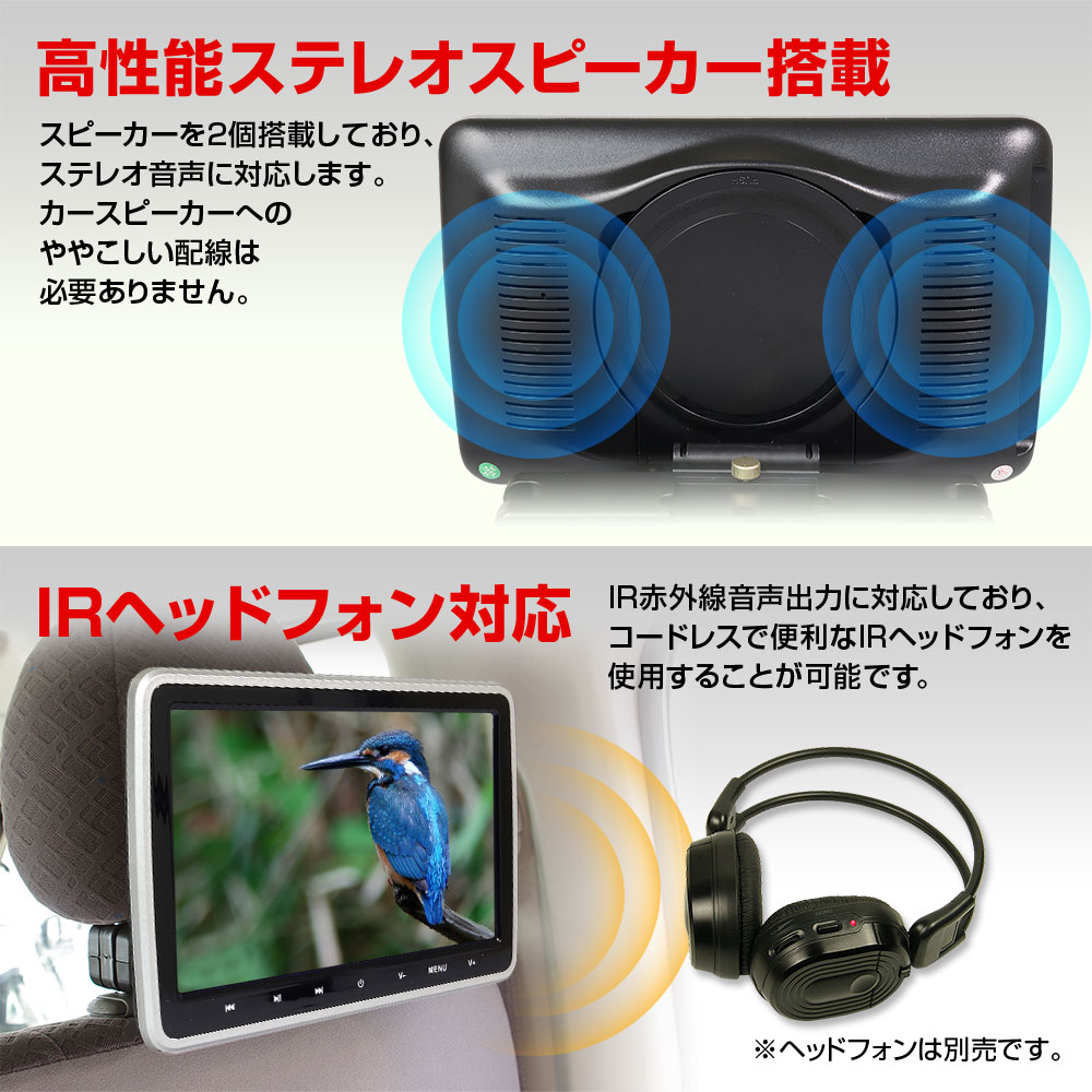 DVDプレーヤーポータブル10.1インチ防水レジャー。お風呂バスキッチンCPRM対応地デジフルセグ車載ヘッドレスト後部座席シガー家庭用ACアダプターバッテリーDVDCDSDUSB