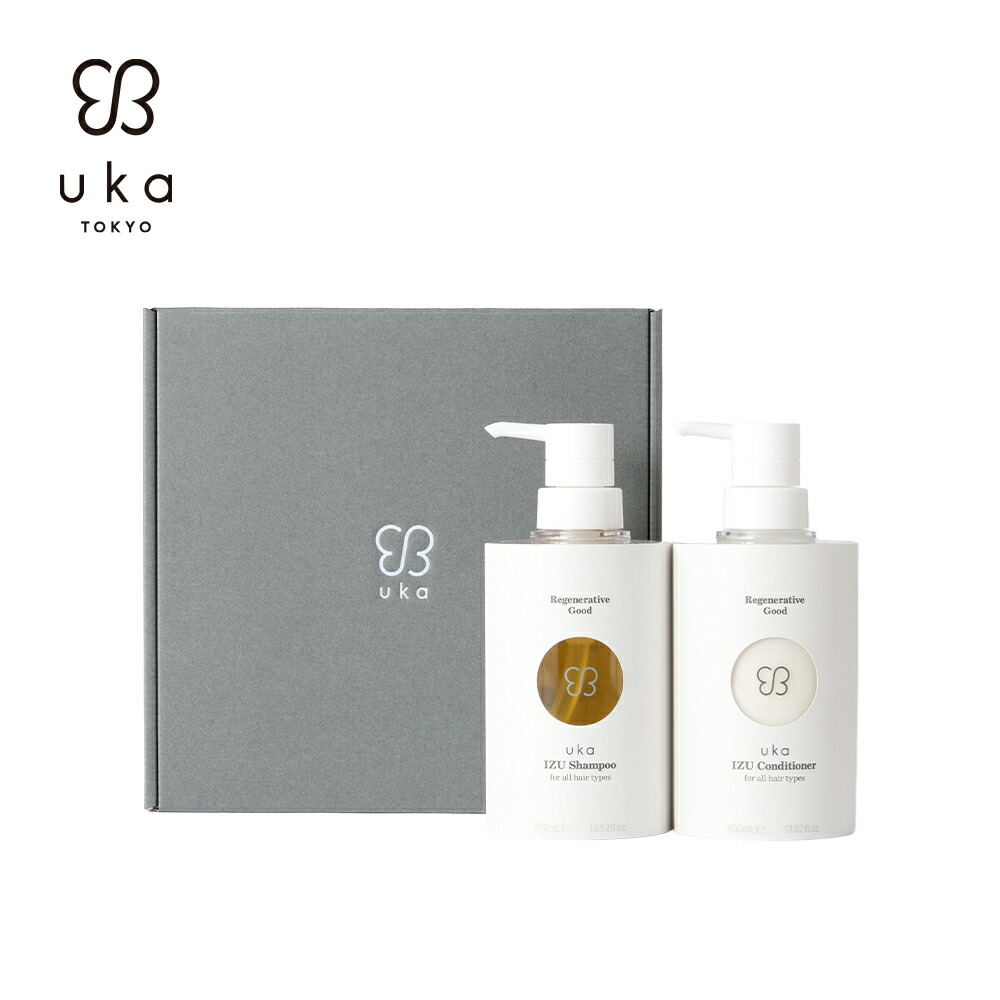 【エントリーで P10倍】【uka公式】自然も髪も大切に。リジェネラティブグットヘアケアセット / uka IZU Shampoo for all hair types 400mL Bottle / uka IZU Conditioner for all hair types 400mL Botte / ギフト プレゼント シャンプー コンディショナー クロモジ|uka 公式ショップ
