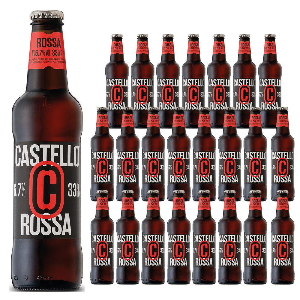 【2月1日発売】カステッロ ビール ロッサ 330ml×24本 ケース 瓶 ビッラ カステッロ社 イタリア