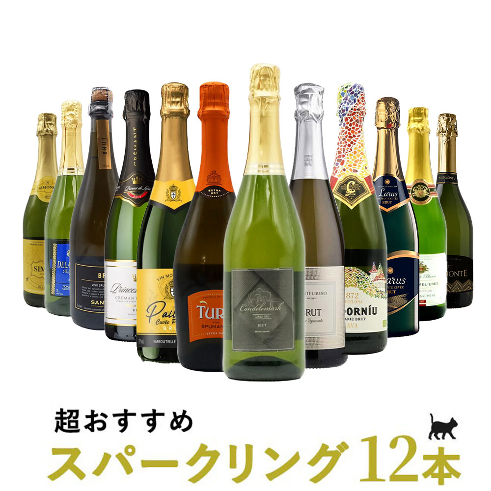 【送料無料】うきたまシリーズ スパークリング12本 ワインセット シャンパン スパークリングワイン 泡 辛口 瓶内二次発酵 カヴァ クレマン