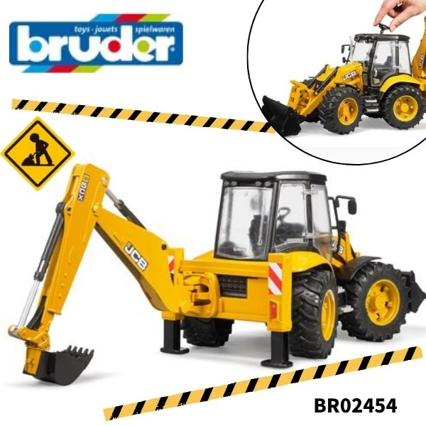 ブルーダー bruder JCB 5CX バックホーローダー 正規品 1/16スケール 建設機械 重機 おもちゃ ショベルカー ホイールローダー 可動式 アーム操作 リアル再現 はたらくくるま 砂場遊び 室内 屋外 知育玩具 男の子 3歳 4歳 5歳 6歳 誕生日 プレゼント ギフト ドイツ製 高品質