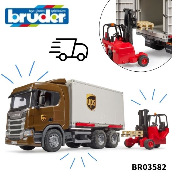 楽天市場】Bruder（ブルーダー）Scania UPS＆フォークリフト BR03582