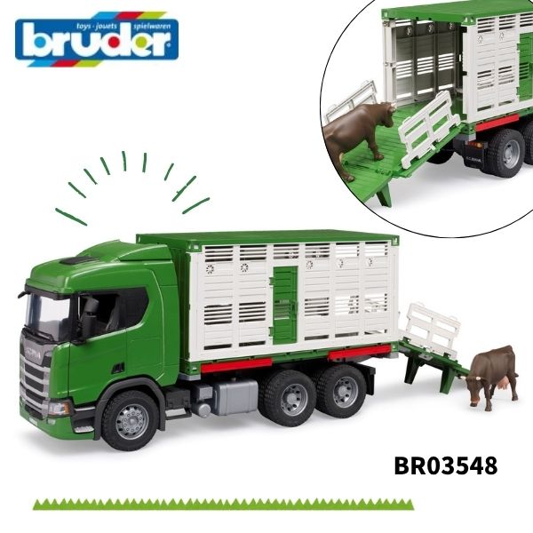 ブルーダー Bruder SCANIA 牛持ちはこぶ貨物自動車 牛図形付き添い人 BR03548 遊び道具 知育遊び道具 働く車 車馬 車 ミニカー 3歳 4歳 5歳 生まれ落ちる日差し上げ物 お坊っちゃん 差し上げ物 ＦＲＧ製 はたらくくるま スカニア 貨物自動車 1/16規摸 差し上げ物 祝賀会 即物的 図形 畜類持ちはこぶ車