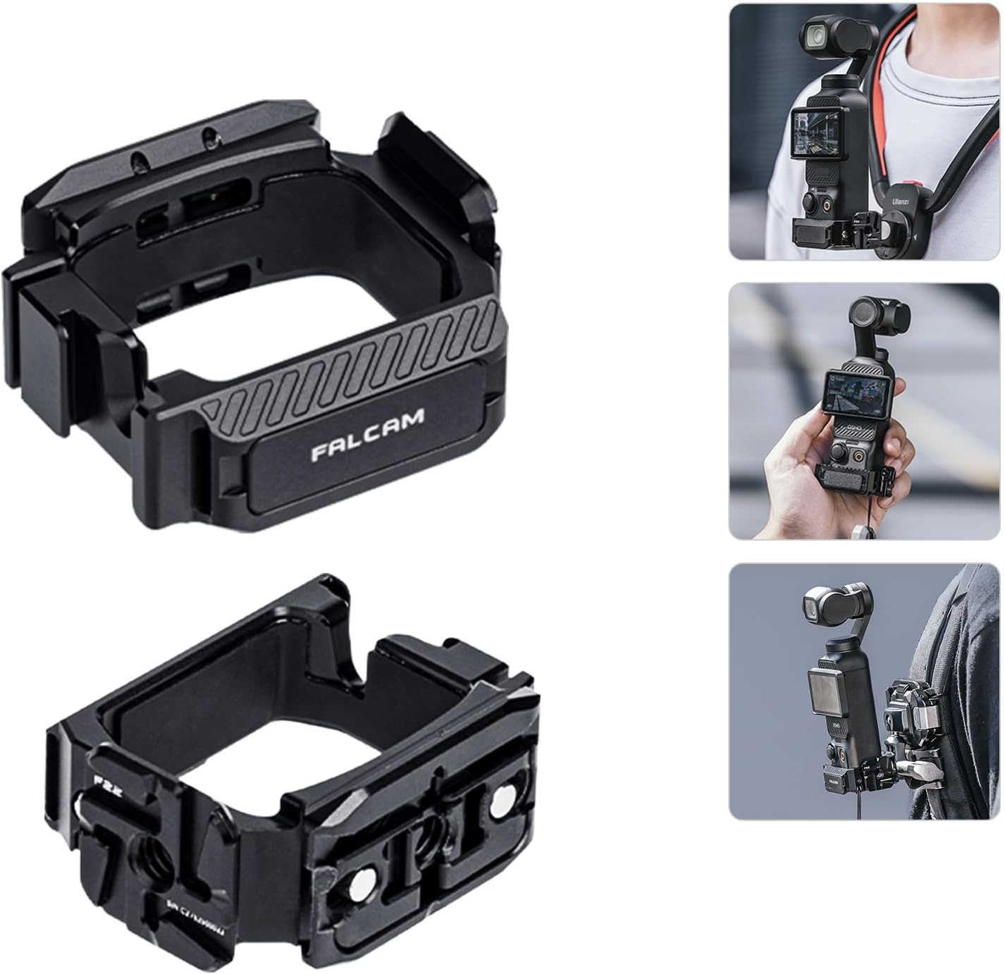 【期間限定12%オフ】FALCAM F22 Pocket3用ケージ F22クイックリリース カメラ拡張アダプター コールドシュー付き アルカスイス対応に対応 Action用アクセサリーに対応 1/4\