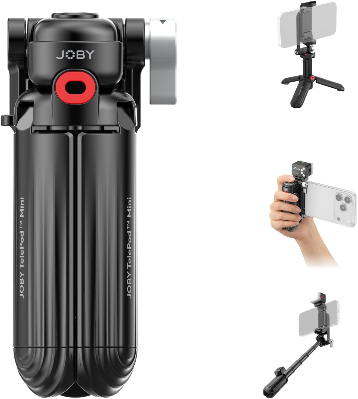【新登場 5%OFF】JOBY TelePod Mini スマホ三脚 自撮り棒 5600K LEDライト付き リモコン付 多機能スマホグリップ ミニ三脚 卓上スタンド 6段階伸縮 360&deg;/225&deg;角度調整 ダブルコールドシュー 折りたたみ 軽量 コンパクト 動画撮影 ライブ配信 旅行｜ULANZI DIRECT店