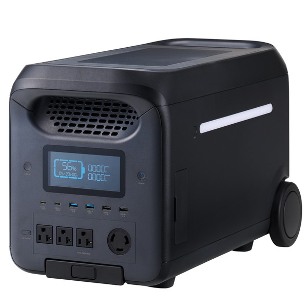 【正規代理店】 エレコム DE-PS2500PBK ポータブル電源 大容量 2560Wh リン酸鉄 バッテリー 【 AC×4 (定格2000W/2500W) Type-C×2 USB-A×4 カーアクセサリーソケット×1 アンダーソン×1 】 ブラック ELECOM 高品質