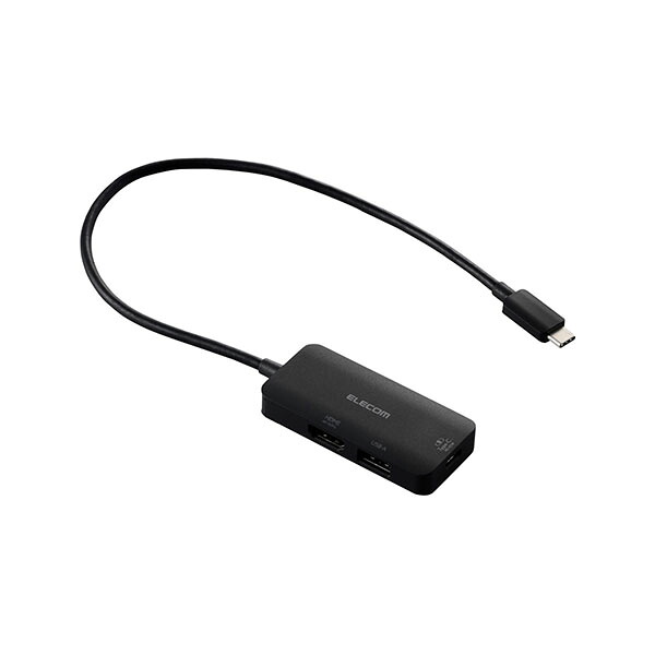 エレコム DST-C31BK USB Type-C ドッキングステーション 3-in-1 コンパクト ハブ PD 100W 急速充電 USB-C ×1 USB-A ×1 HDMI ×1 【 Windows mac iPad 等 TypeC機器対応】 ブラック ELECOM