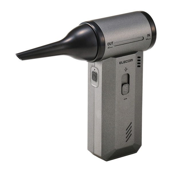 【正規代理店】 エレコム AD-ALC02BK 電動エアダスター ブロワー 吸引機能付き 小型 強力 無段階風量 USB充電式 洗えるフィルター 4種ノズル付 玄関/洗車/PC/キーボード/エアコン掃除 ブラック