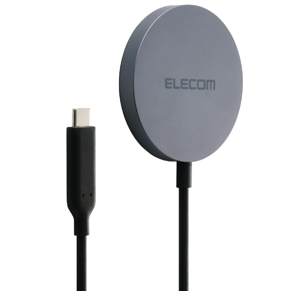 【正規代理店】 エレコム W-MA12BK マグネットQi2.2規格対応ワイヤレス充電器 25W 卓上 1m ブラック