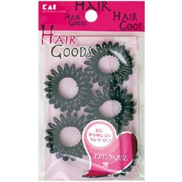 【12個セット】 貝印 H/G スプリングヘアゴム 黒 5P 日用品 ヘアピン ヘアゴム ヘア用品 ヘアセット 雑貨品 理美容用品 美粧 ヘア小物 ヘアケア 貝印カミソリ ヘアグッズ 日用消耗品