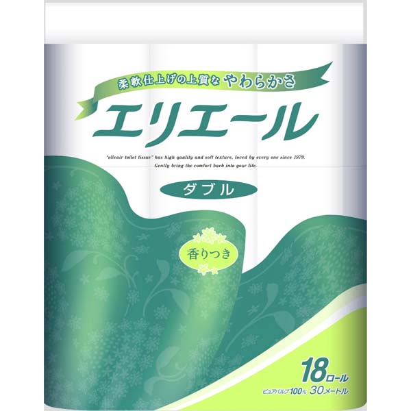 【10個セット】 大王製紙 エリエールトイレティシュー 18Rダブル 備蓄 日用品 消耗品 トイレットティシュー 香り付き トイレ用品 業務用 トイレットペーパー やわらか エリエールトイレット ダブルタイプ ダブル ふっくら