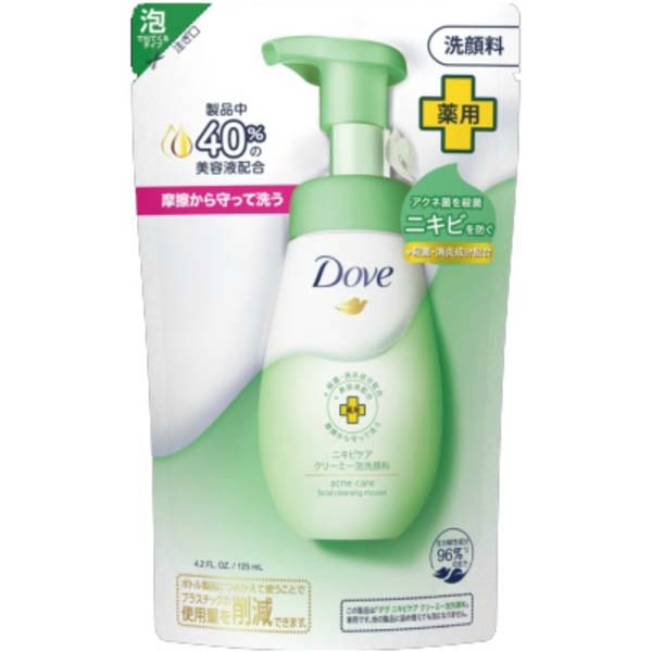 【10個セット】 ユニリーバ ダヴ ニキビケア クリーミー泡洗顔料 つめかえ用 125ml 低刺激処方 詰め替え用 詰め替え 洗顔 泡洗顔料 クリーミー ニキビを防ぐ 詰替 洗顔料 つめかえ 薬用 洗顔フォーム 低刺激 詰替え