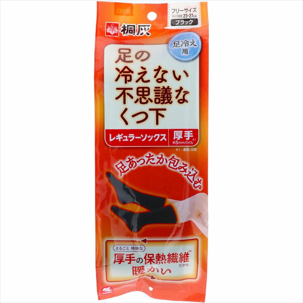 【10個セット】 足の冷えない不思議な靴下 レギュラーソックス厚手 ブラック フリーサイズ 小林製薬 靴下