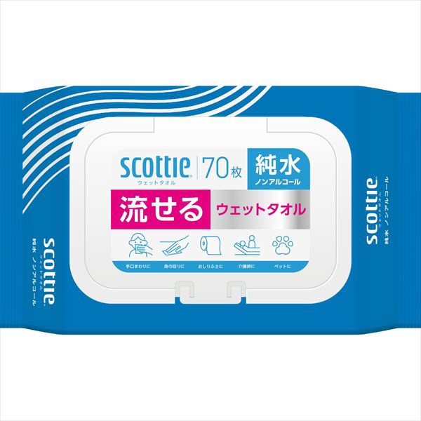 【24個セット】 スコッティ流せるウエット純水ノンアルコール