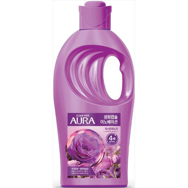 【8個セット】 香りサフロン柔軟剤 AURA生花カプセル ジャスミンムスク 本体