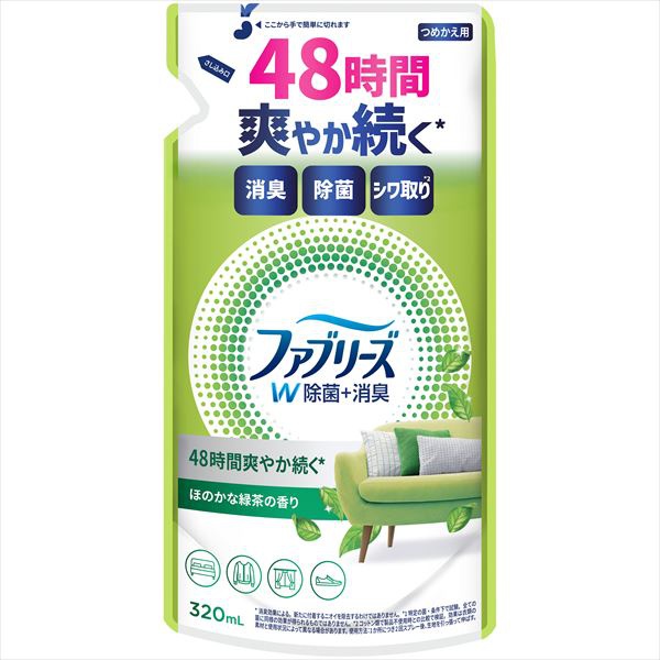 【24個セット】 ファブリーズ W除菌+消臭 ほのかな緑茶の香り 詰替え