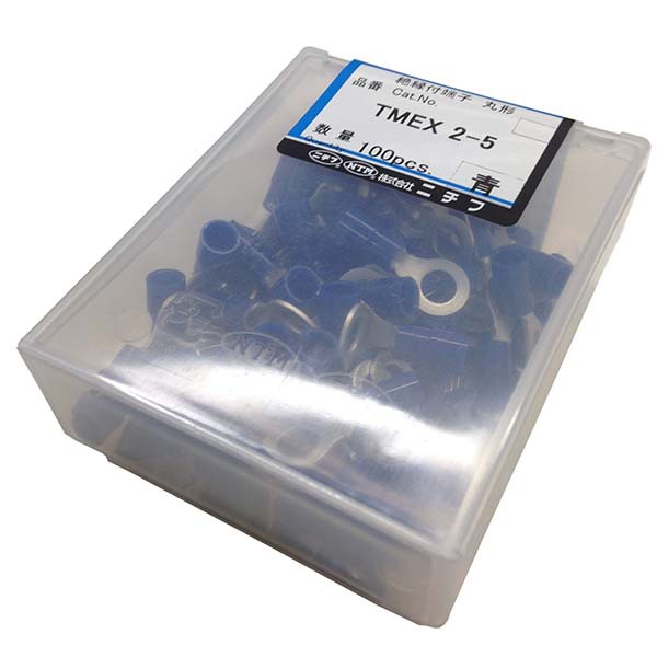 【10個セット】 ニチフ TMEX2-5-BLU 絶縁丸型端子 (TMEX 2-5/100個入り)