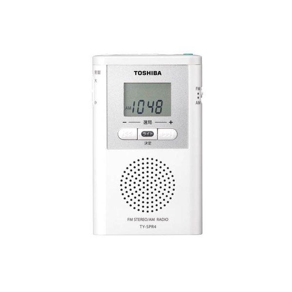 【10個セット】 オーム電機 TY-SPR4W 東芝 ポケットラジオ TY-SPR4W (ホワイト)