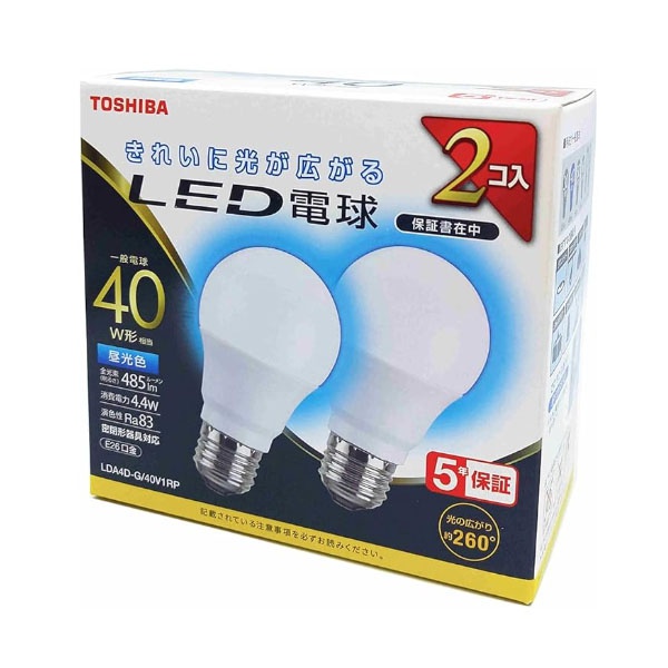 【3個セット】 東芝 LDA4D-G/40V1RP LED電球 A E26 4W 昼光色