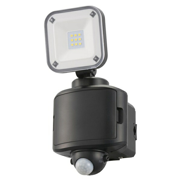 【3個セット】 オーム電機 LS-B40W1 防犯LEDセンサーライト (400 lm/昼光色/単2形×3本使用/保護等級IP44/1灯/ブラック)