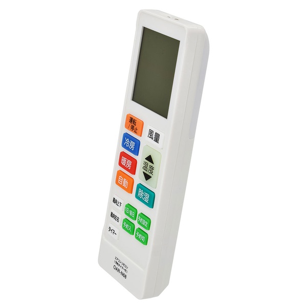 【3個セット】 オーム電機 OAR-N68 センサーライト付エアコンリモコン (16メーカー対応/17 lm/蓄光ボタン/単4形×3本使用/予約タイマー機能付)