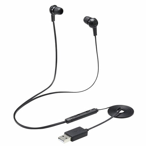 【2個セット】エレコム HS-EP17UBK ヘッドセット イヤホン インナーイヤー USB 両耳 カナル ミュートスイッチ付き インラインコントローラー ブラック PS4 / 5 NINTENDO SWITCH 6カ月保証 高品質