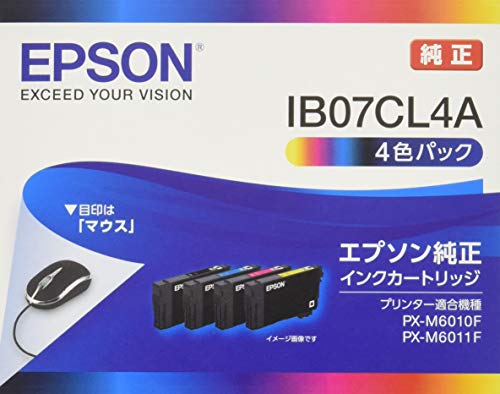 エプソン IB07CL4A EPSON 純正 インクカートリッジ 4色パック 標準インク カートリッジ ビジネスプリンター 標準容量 ブラック インクパック セイコーエプソン プリンター用 マウス イエロー インク トナー マゼンタ 純正品 純正インク 高品質