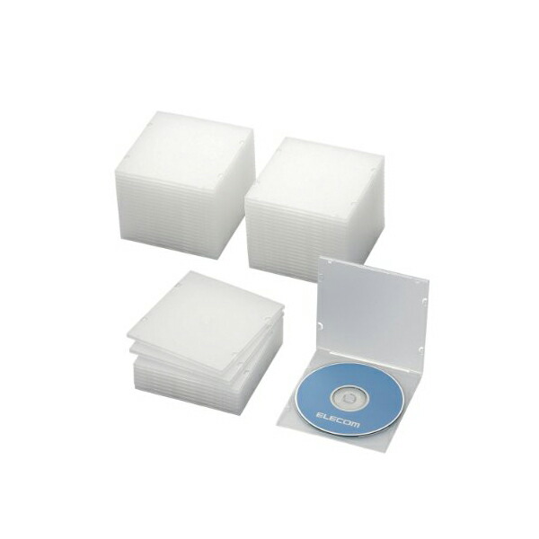 【2個セット】エレコム CCD-JPCS50CR ディスクケース Blu-ray DVD CD 対応 Blu-rayケース DVDケース CDケース スリム 1枚収納 50枚セット クリア 高品質
