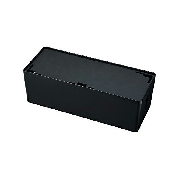 【2個セット】 サンワサプライ ケーブル& タップ 収納ボックス CB-BOXP3BKN2 ケーブル＆タップ収納ボックス Lサイズ ブラック 配線カバー 配線 収納 隠し コード収納 充電ステーション おしゃれ おまとめセット 高品質
