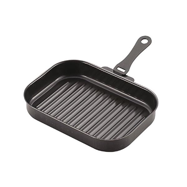 【5個セット】 パール金属 グリルパン ブラック 25×17cm 鉄製 ハンドル付 角型 ウェーブ ラクッキング HB-4229 フライパン グリルプレート パン 魚焼き ステーキ パール キッチン 調理用品 炒め物 炒め鍋 キッチン雑貨 日本製 高品質