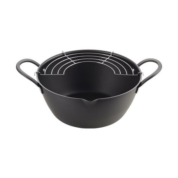 【3個セット】 揚げ天 広口深型揚げ鍋アミ付き 24cm AT-24W お礼 クッキング スチール プレゼント お返し キッチン 新生活 揚げ物 ブラック 保温 フライヤー 内祝い 用品 キッチン用品 ギフト エポラス 天ぷら鍋 雑貨 料理 人気商品
