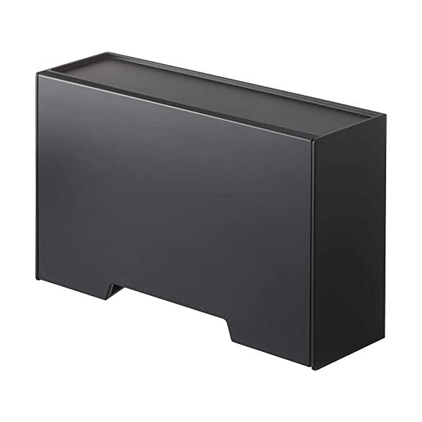 【3個セット】 山崎実業 Yamazaki ツーウェイ マスク収納 ケース ブラック 約W22XD7.5~14XH14cm スマート フラップ式 マスク補充簡単 5444 エントランス 整理 収納 人気 玄関収納 ボックス 置き型 玄関 壁掛け 小物収納 高品質