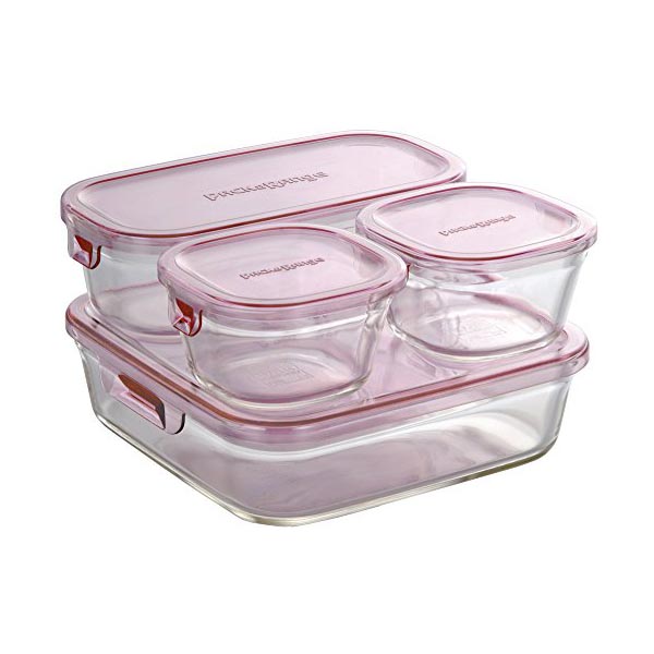 【3個セット】 iwaki イワキ 耐熱ガラス 保存容器 ピンク 4個セット パック&レンジ PS-PRN-4P2 容器 食品保存容器 おかず 収納 つくりおき キッチン システムセット 下ごしらえ ふた 常備菜 キッチン雑貨 ストック 耐熱ガラス保存容器 高品質
